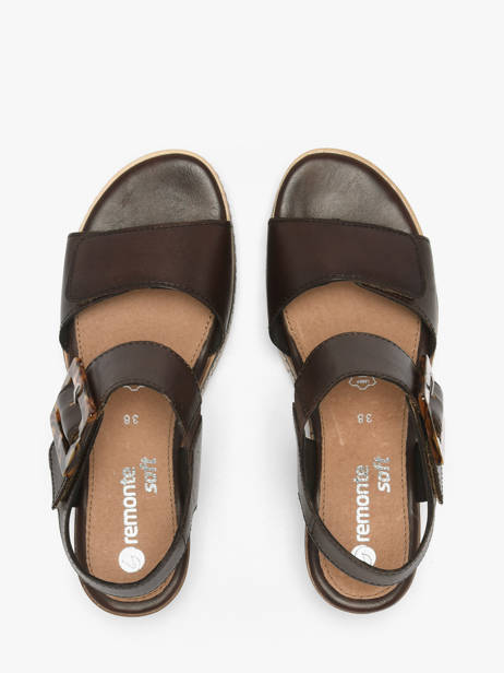 Sandalen Met Sleehak Uit Leder Remonte Bruin women 25 ander zicht 3